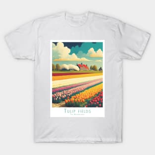 Vintage Retro Dutch Tulip Fields Splendor T-Shirt